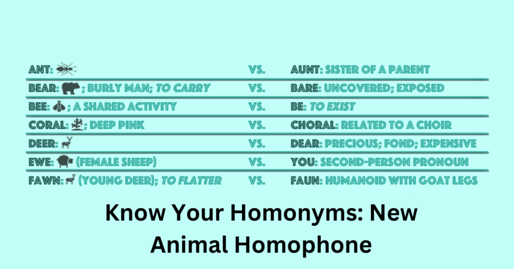 New Animal Homophone